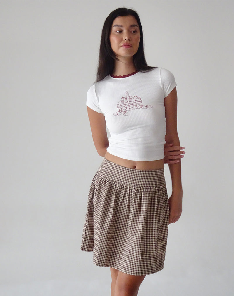 Immagine di Adinda Midi Skirt in Mini Gingham Brown