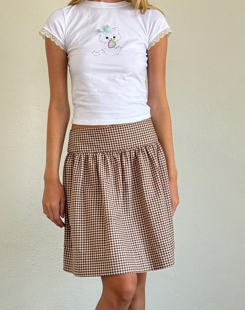 Immagine di Adinda Midi Skirt in Mini Gingham Brown