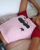 Immagine di Agneta Baby Tee in rosa balletto con stampa ciliegie rosse