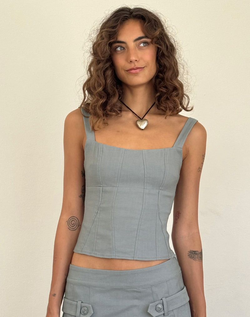 Immagine di Ailsa Tie Back Top in grigio