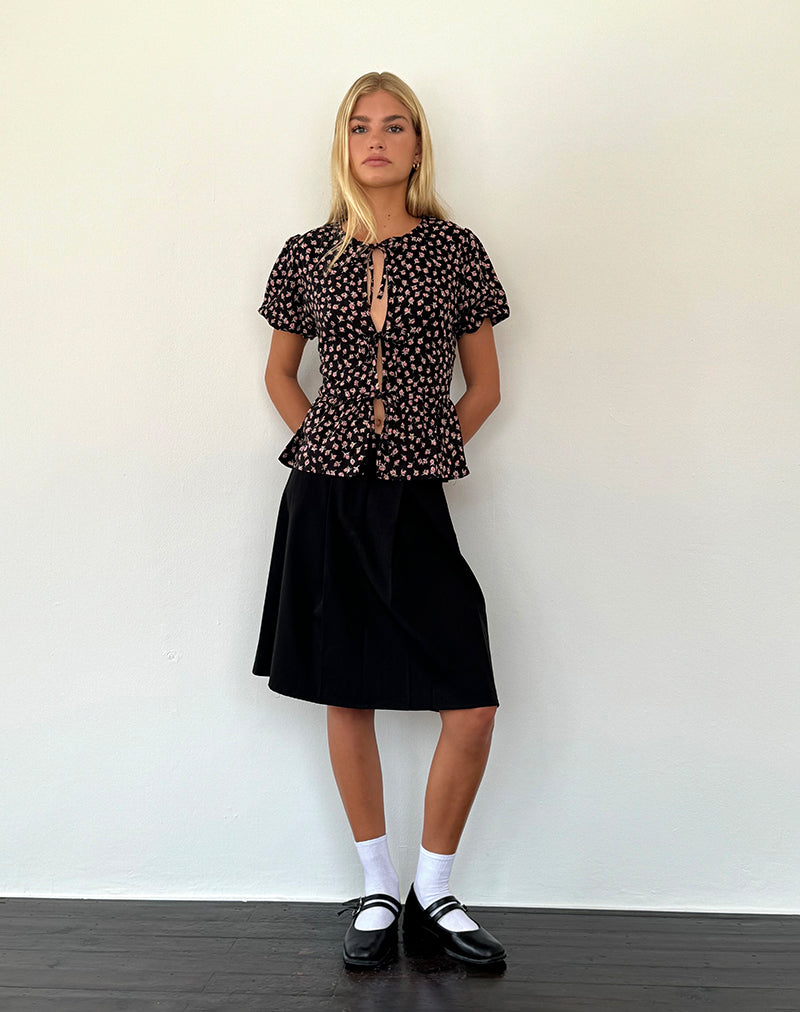 Immagine di Ajasi Blusa in Red Rose Ditsy Nero