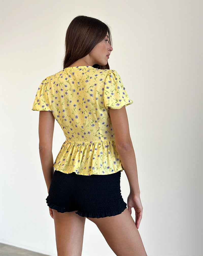 Immagine della blusa Ajasi in fiore selvatico Lemon Drop
