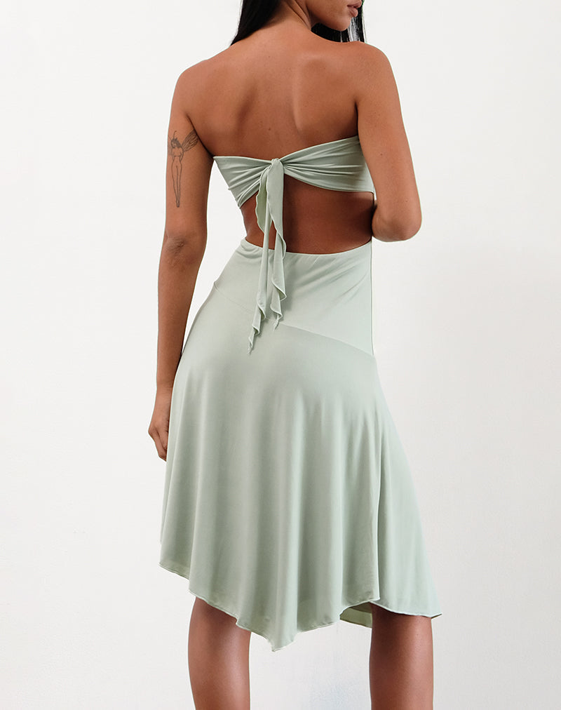 Immagine di Akira Bandeau Midi Dress in Slinky Sage