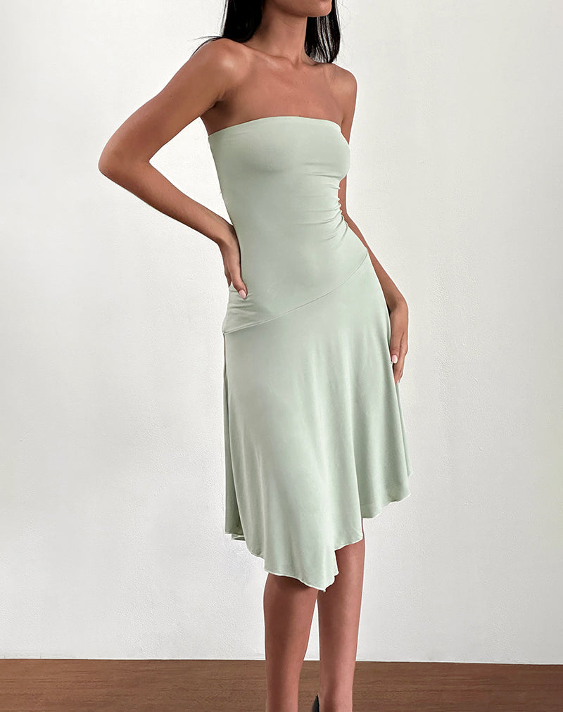 Immagine di Akira Bandeau Midi Dress in Slinky Sage