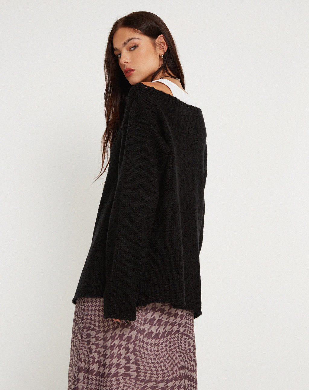 Akohara - Top in maglia a righe in nero