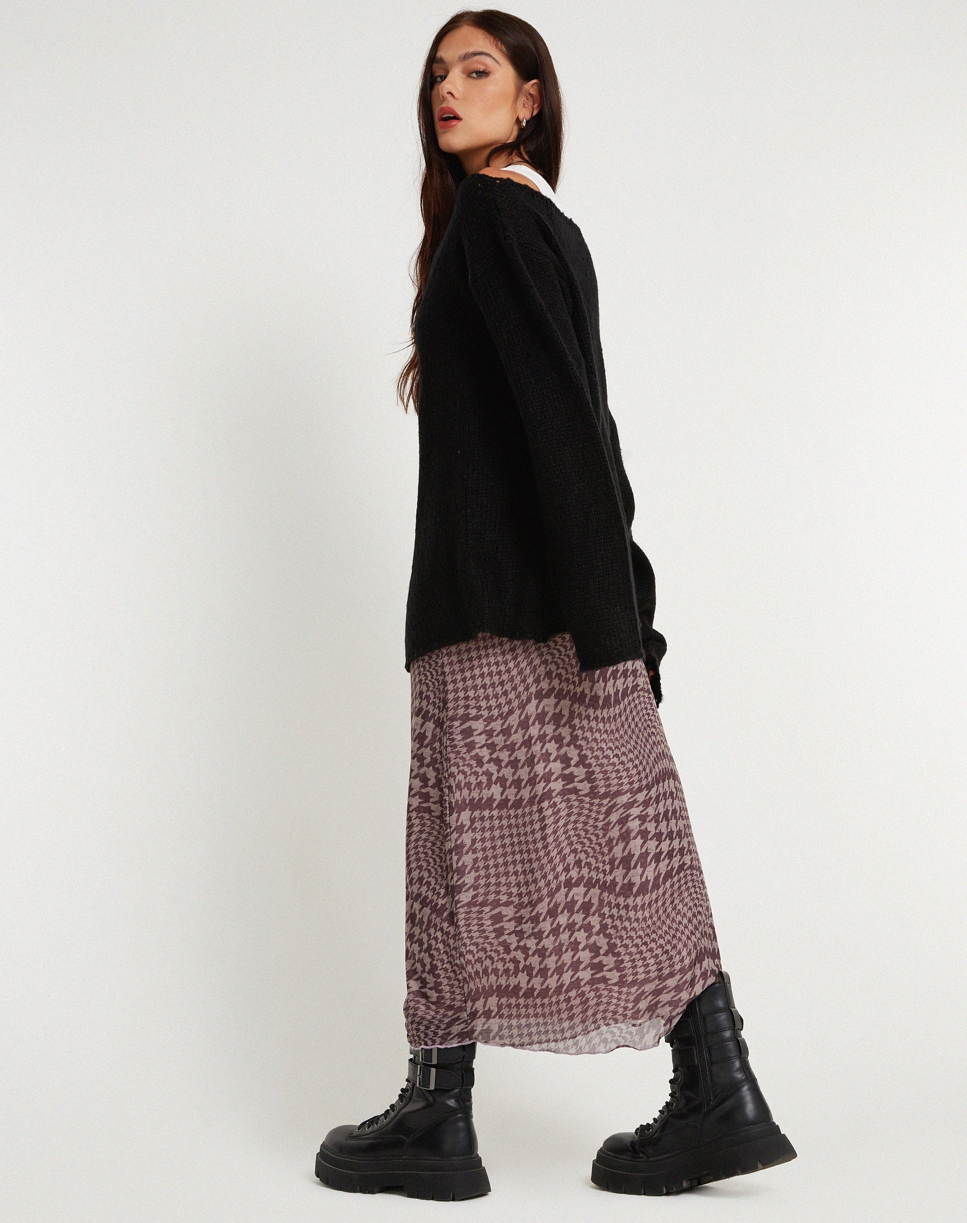 immagine di Akohara Laddered Knitted Top in nero
