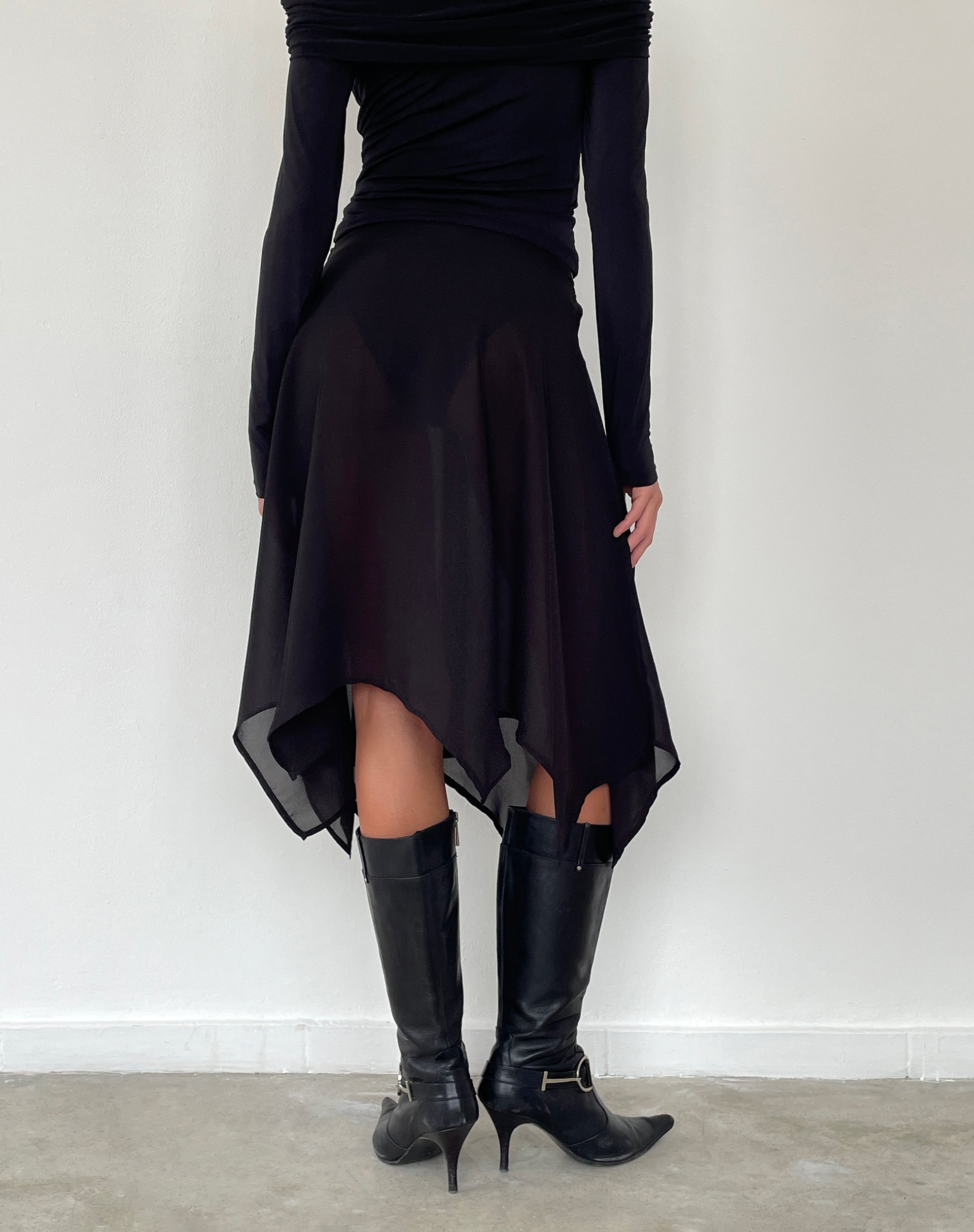 Immagine di Albertha Gonna midi in chiffon Nero