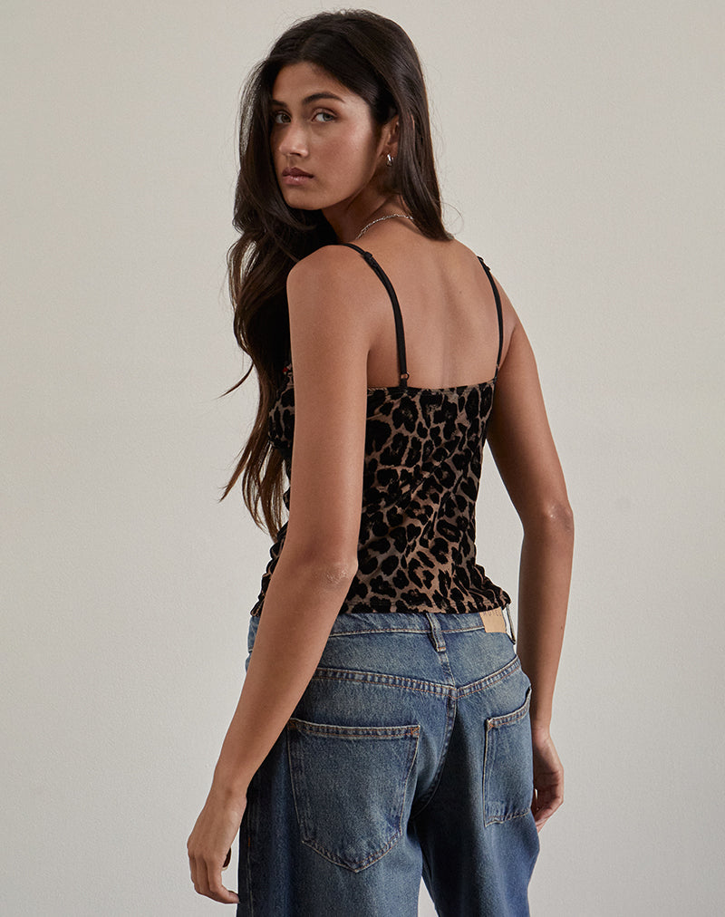 Immagine di Alcesta Top in Flock Mesh Rar Leopard
