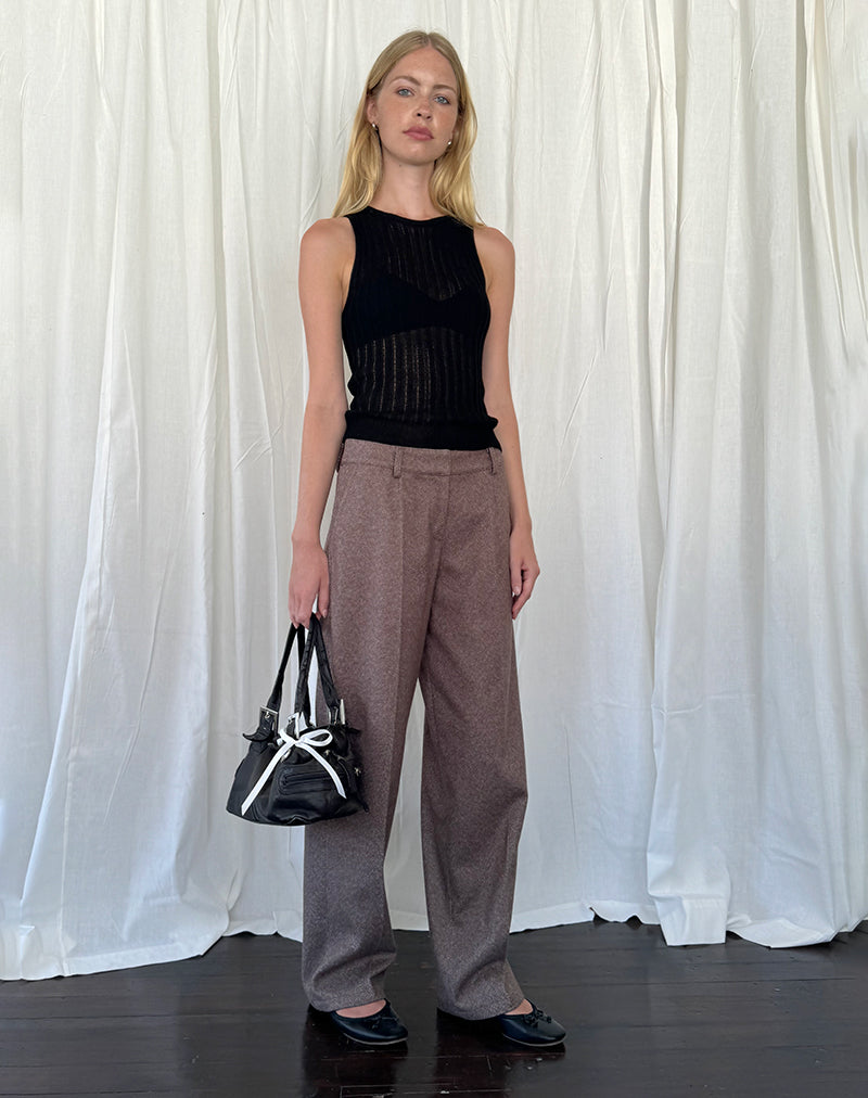 Immagine di Alessia Gilet Top in maglia a coste larghe Nero