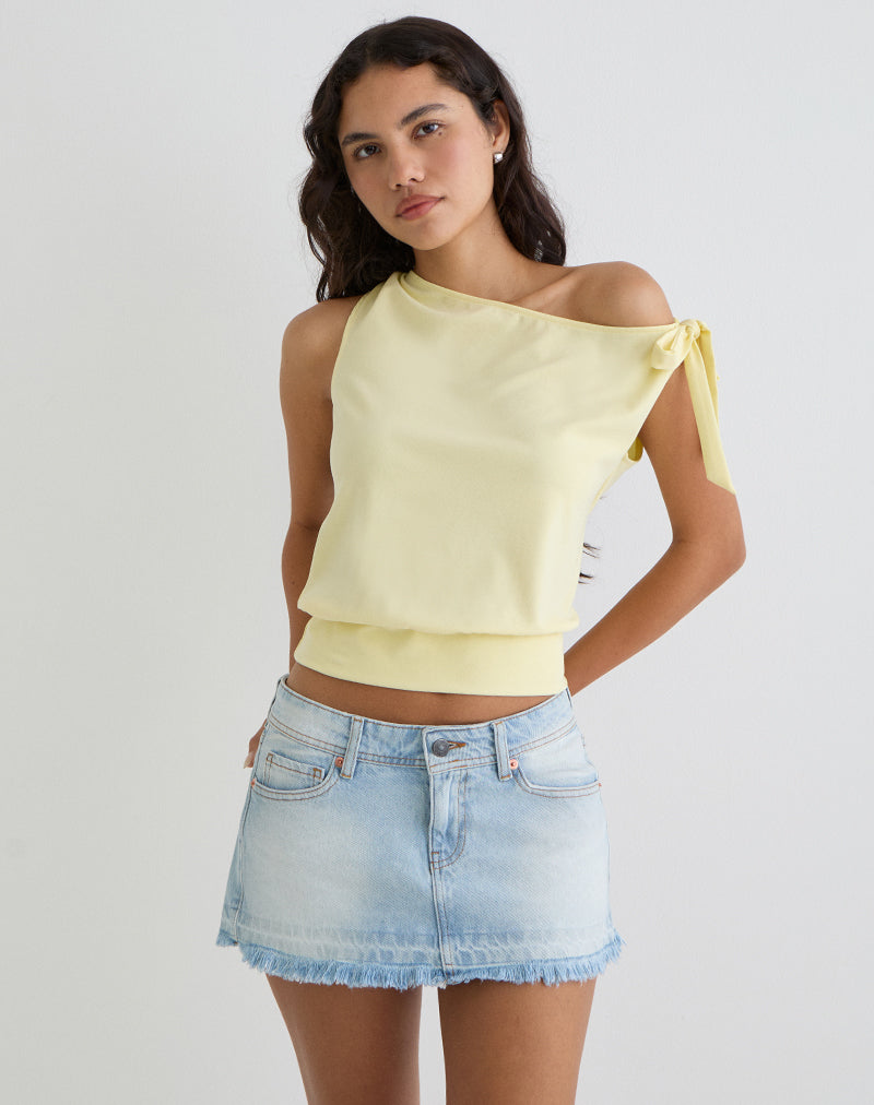 Immagine di Aleyah Tie Shoulder Tee in Lemon