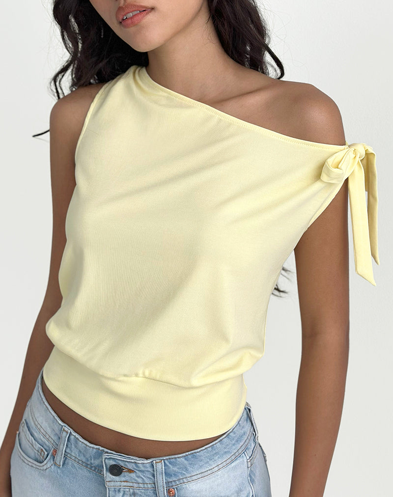 Immagine di Aleyah Tie Shoulder Tee in Lemon