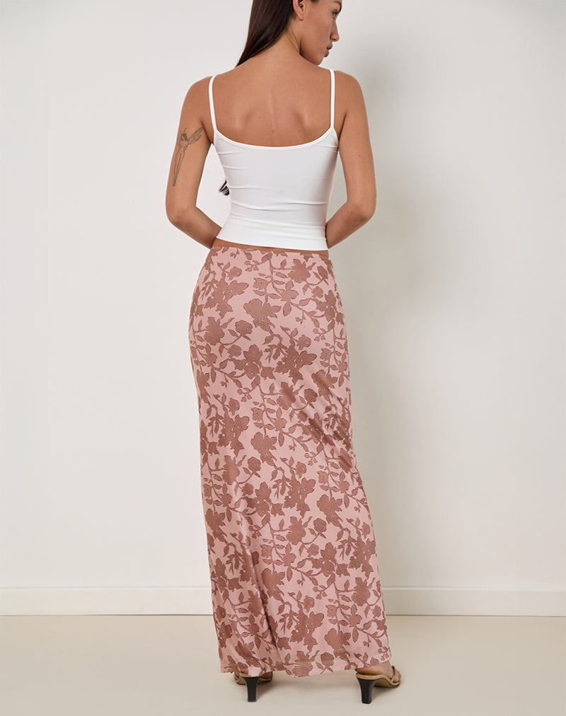 Immagine di Alfreda Maxi Gonna con Stampa Floreale Neutra