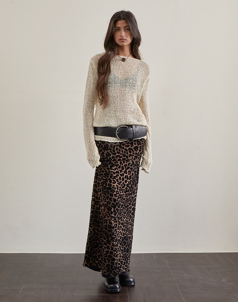 Immagine di Alfreda Maxi Gonna in Flock Mesh Rar Leopardo