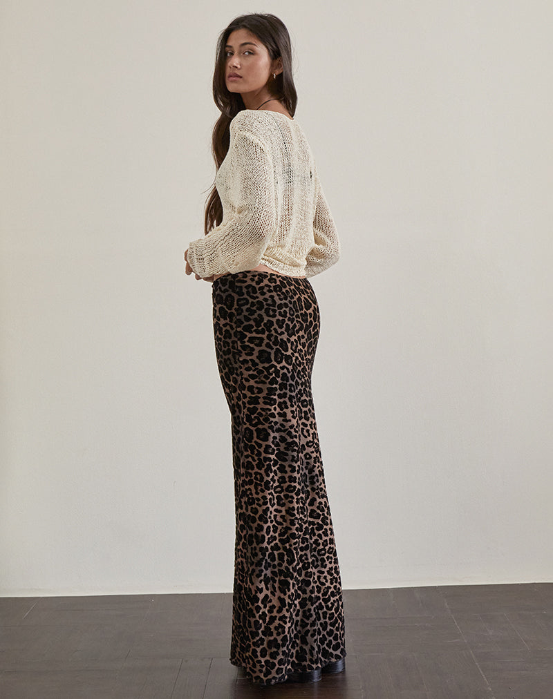 Immagine di Alfreda Maxi Gonna in Flock Mesh Rar Leopardo
