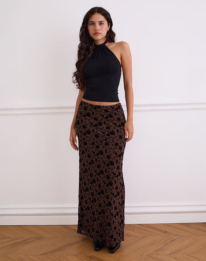 Maxi gonna Alfreda in Garden Floral Brown