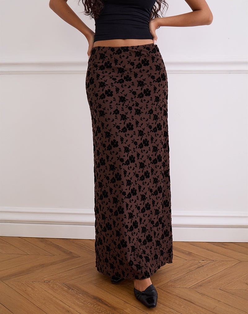 Maxi gonna Alfreda in Garden Floral Brown