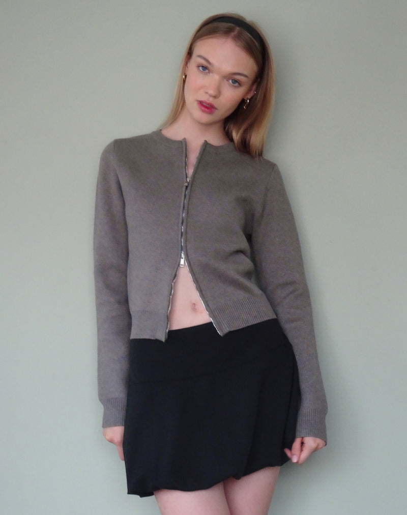 Cardi Alniyat a maniche lunghe in grigio antracite