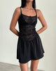 Immagine di Alunan Slip Dress in raso e pizzo nero