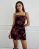 Immagine di Alvana Mini Dress in Floral Devore Burgundy