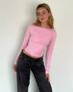 Immagine di Amabon Top a maniche lunghe in rosa fiammingo