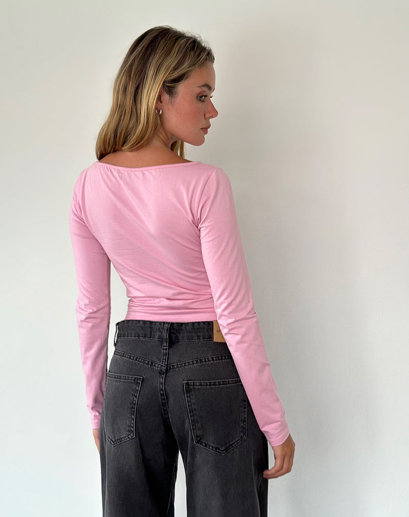 Immagine di Amabon Top a maniche lunghe in rosa fiammingo
