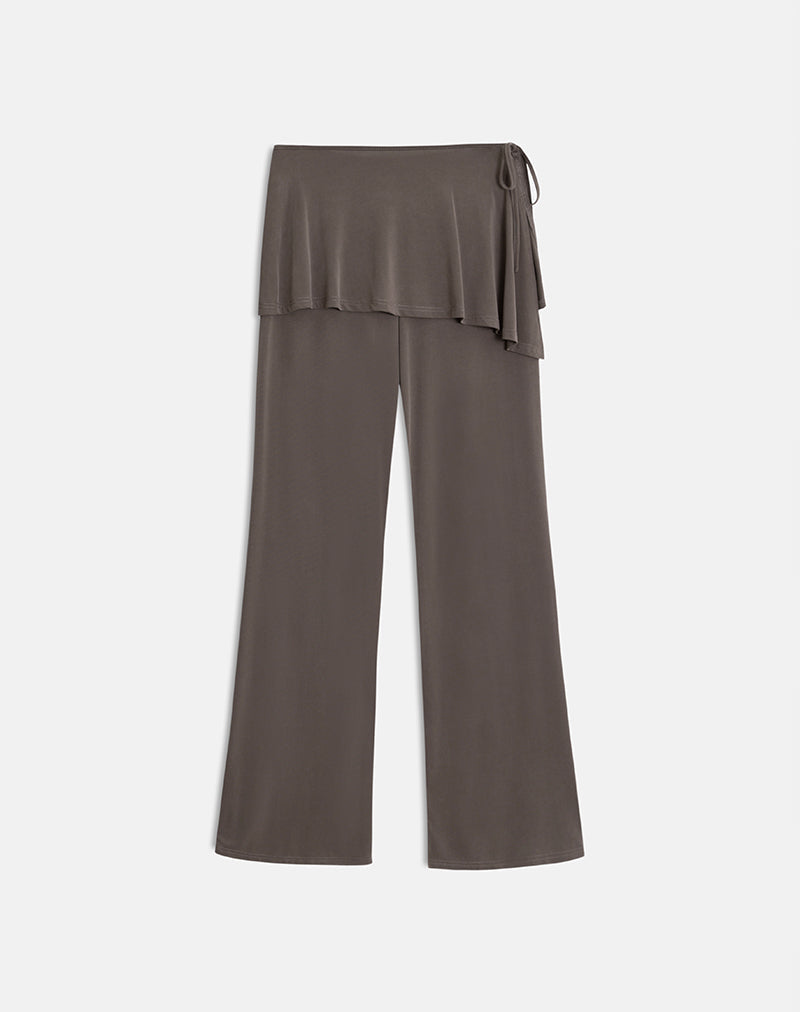 Immagine della gonna-pantalone Amata in cupro marrone scuro