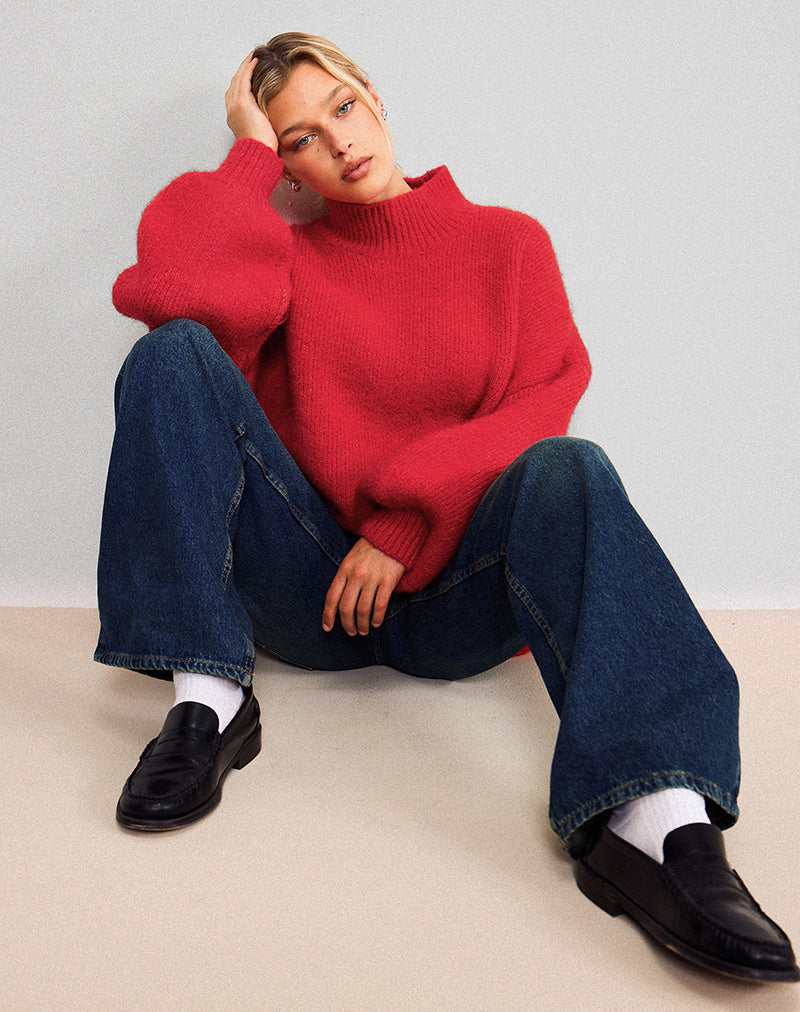 Immagine di Amato - Maglia oversize in rosso