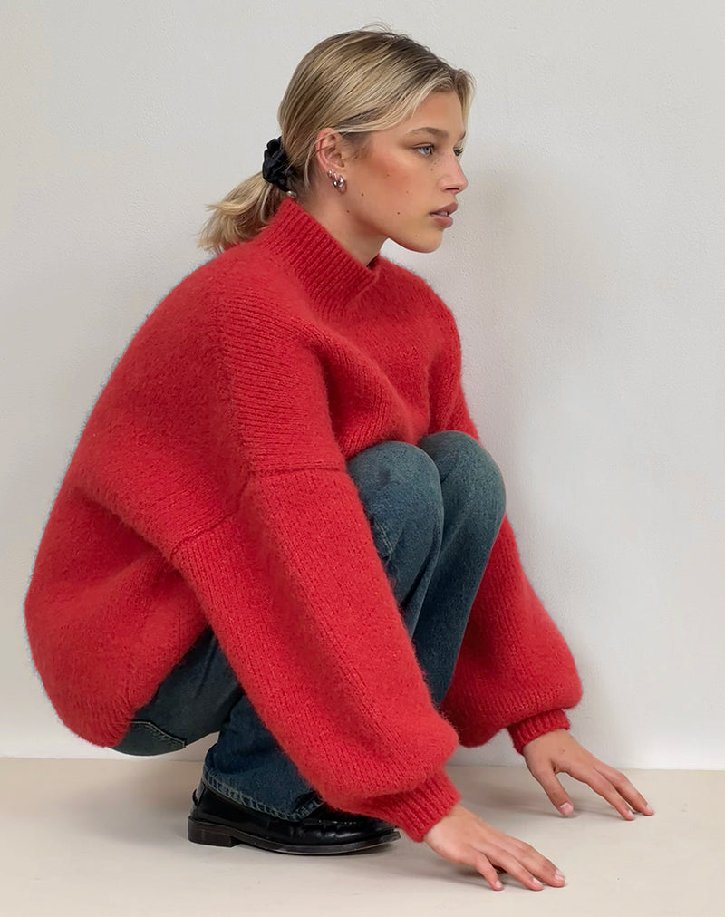 Immagine di Amato - Maglia oversize in rosso