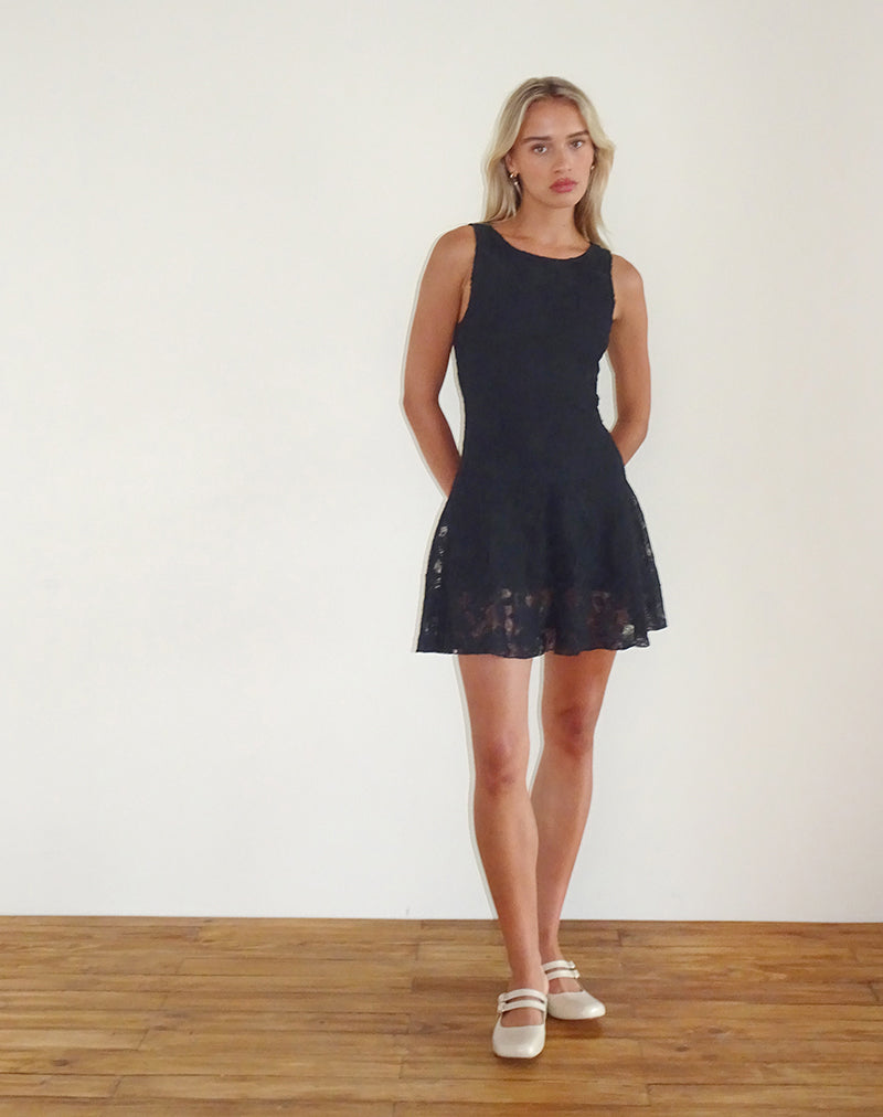 immagine di Ambika Dress in pizzo testurizzato rosa nero