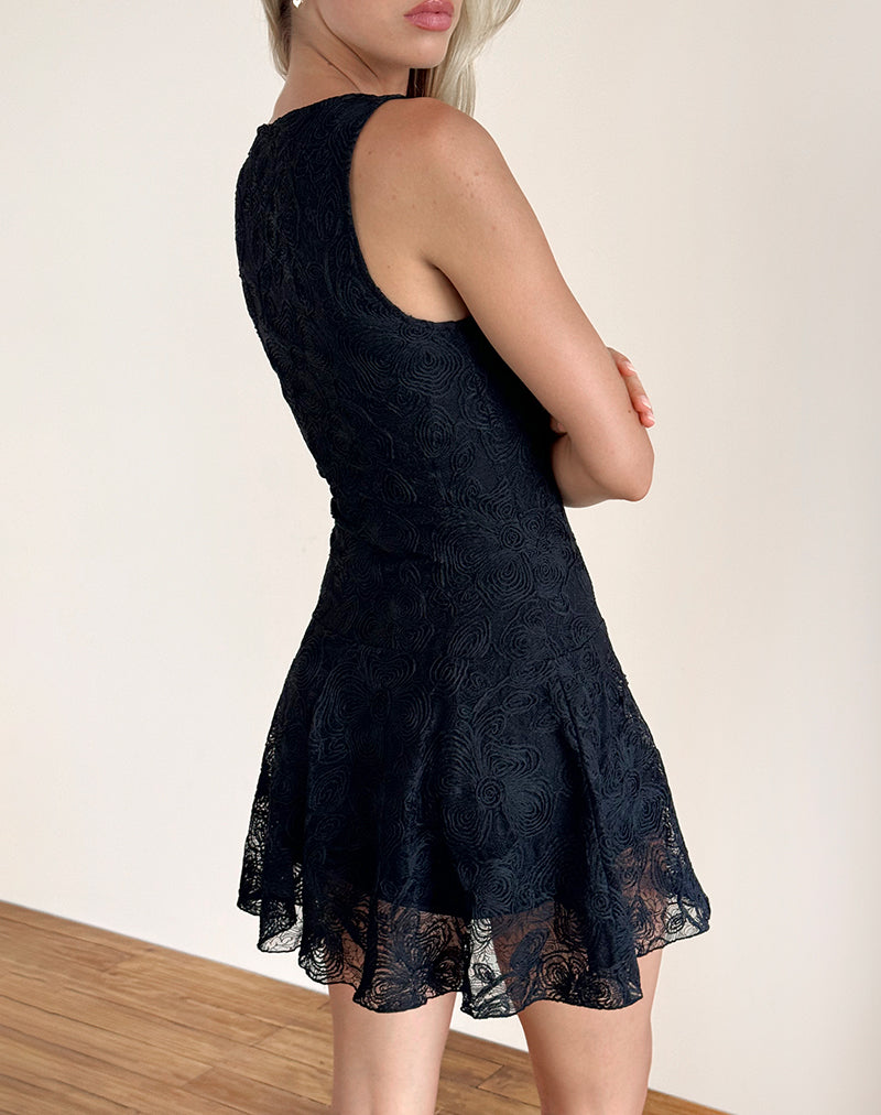 immagine di Ambika Dress in pizzo testurizzato rosa nero