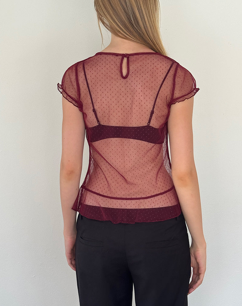 Immagine di Amrita Top in Dobby Mesh Borgogna