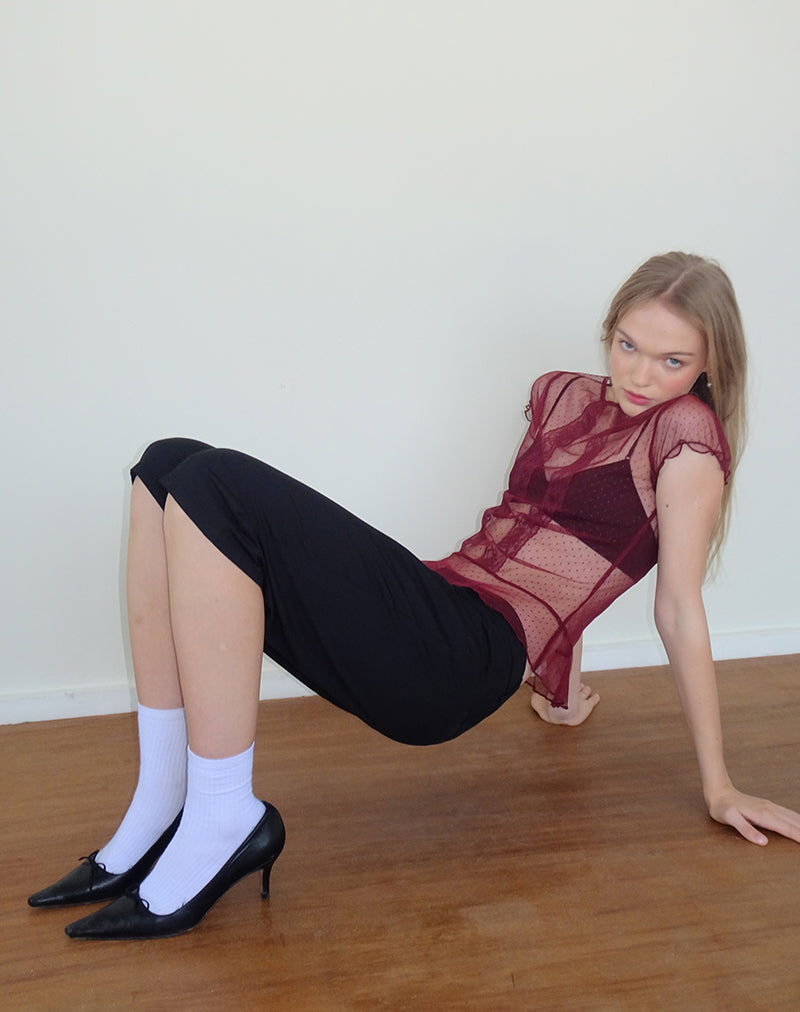 Immagine di Amrita Top in Dobby Mesh Borgogna