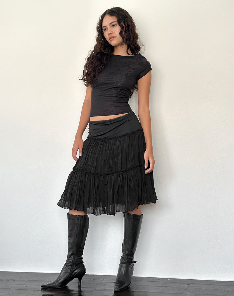 Immagine di Anahita Gonna a pieghe in chiffon nero