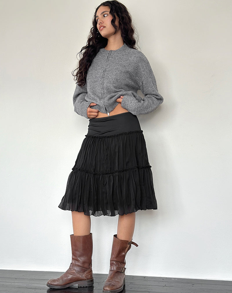 Immagine di Anahita Gonna a pieghe in chiffon nero