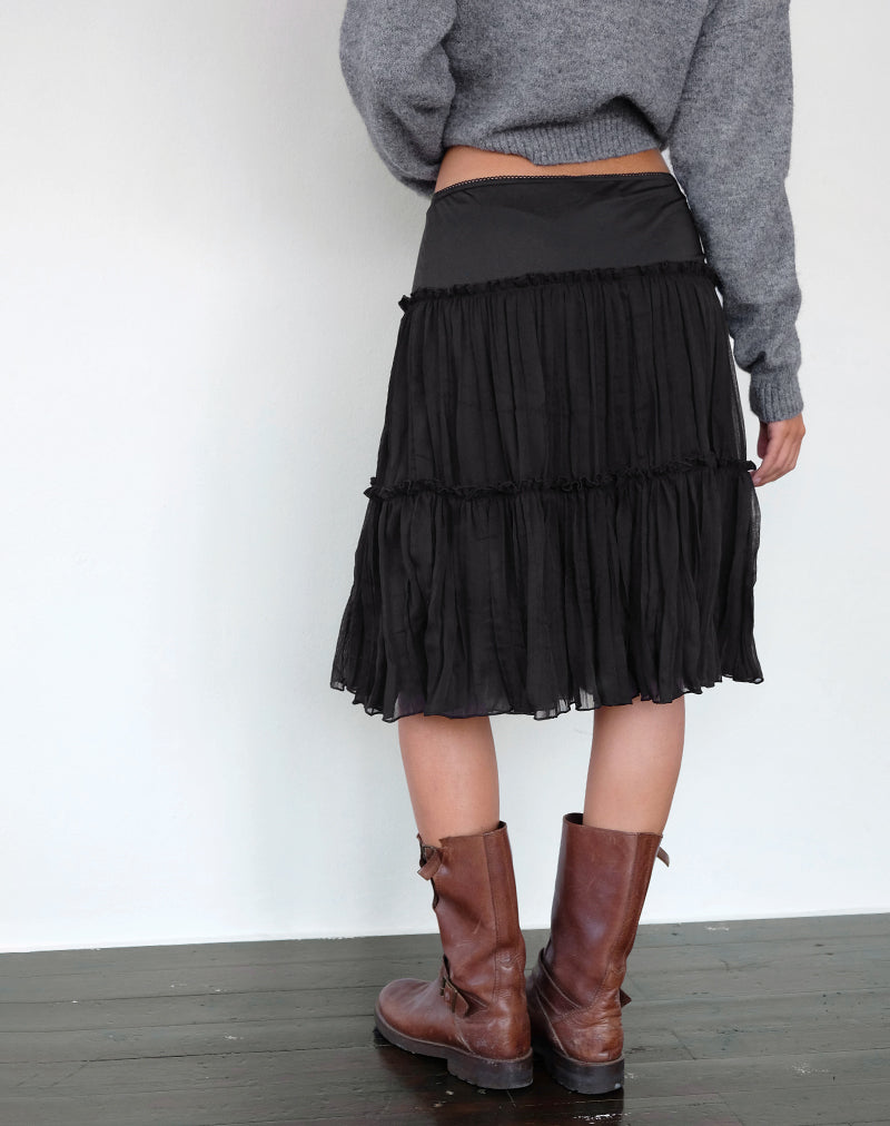 Immagine di Anahita Gonna a pieghe in chiffon nero
