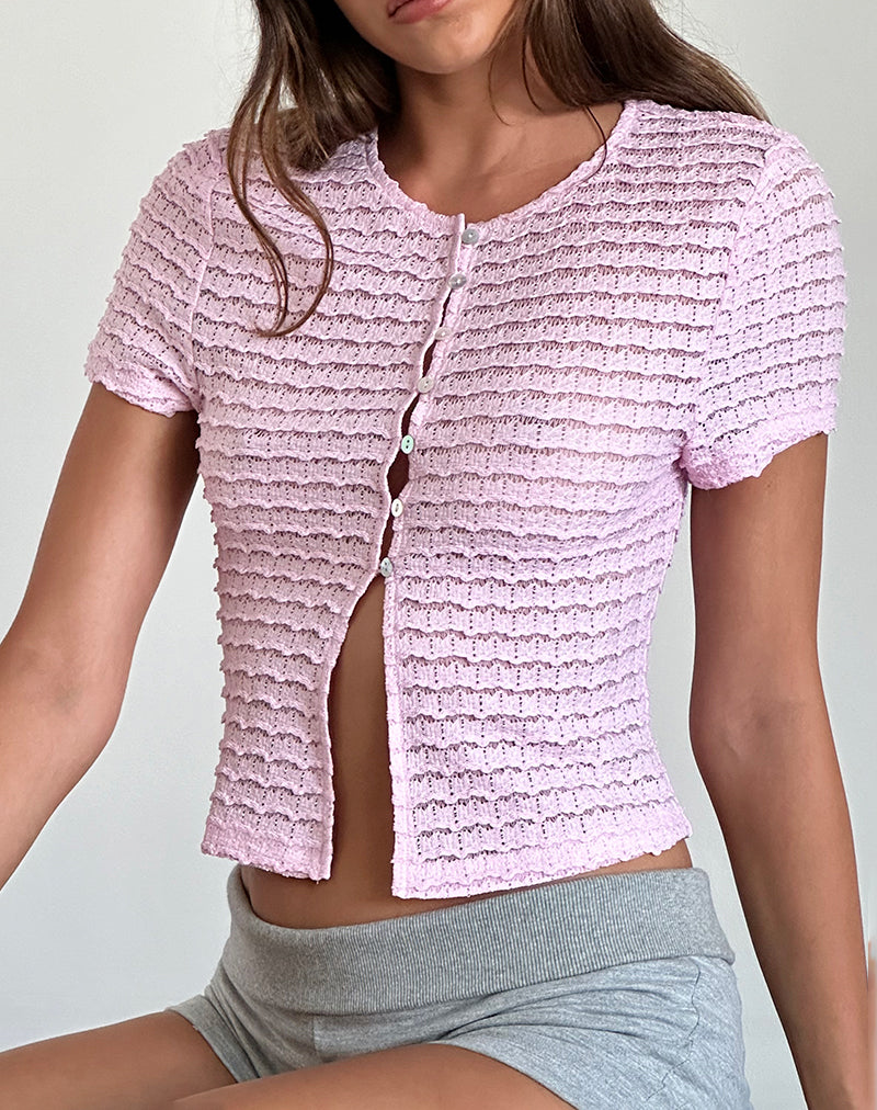Top Anara in rosa stropicciato