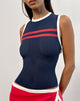 Immagine di Monlo Top in Airtex Navy con striscia rossa