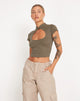 Immagine di Anelis Crop Top in verde asfalto