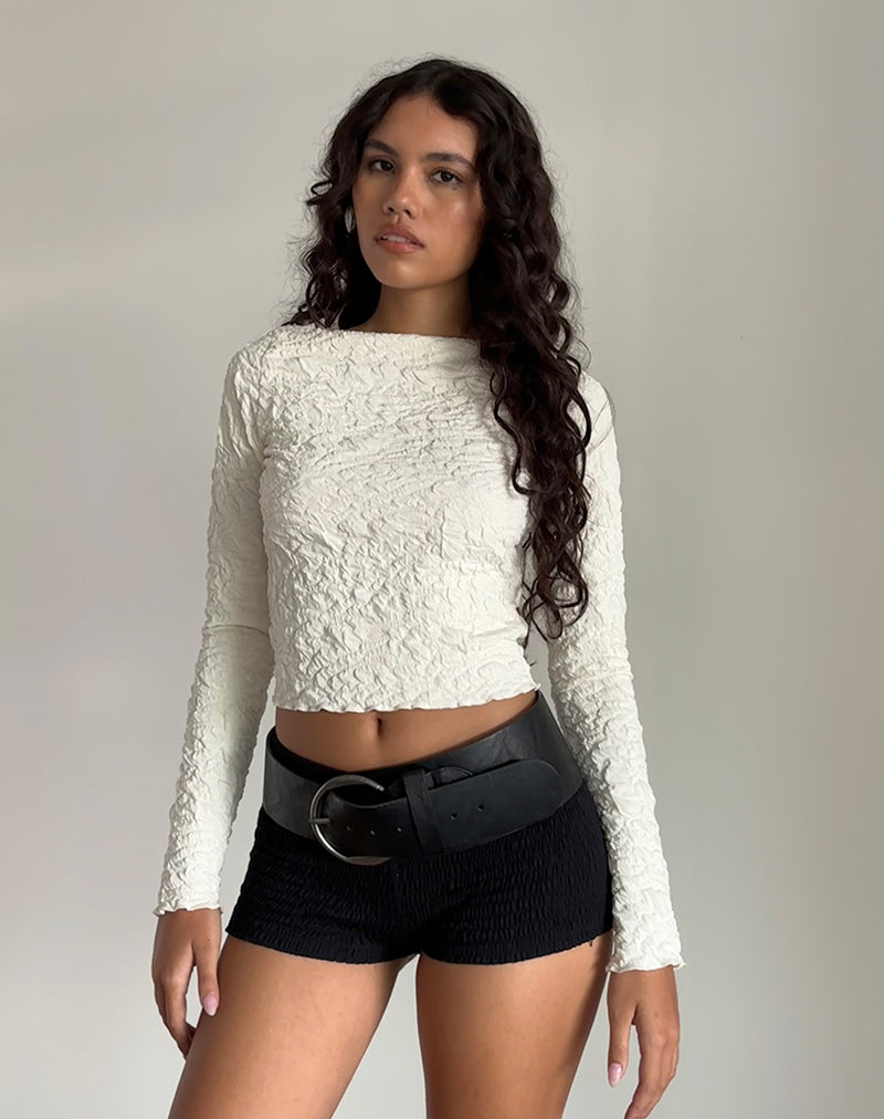 Immagine di Angela - Top a maniche lunghe in Jersey Crema