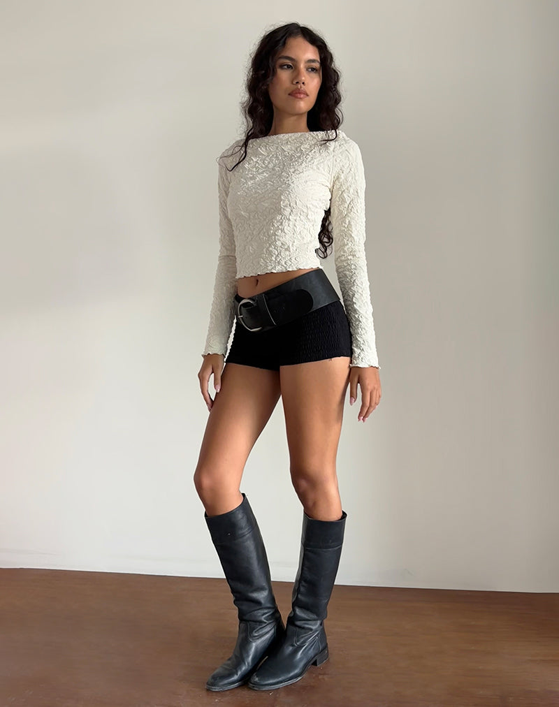Immagine di Angela - Top a maniche lunghe in Jersey Crema