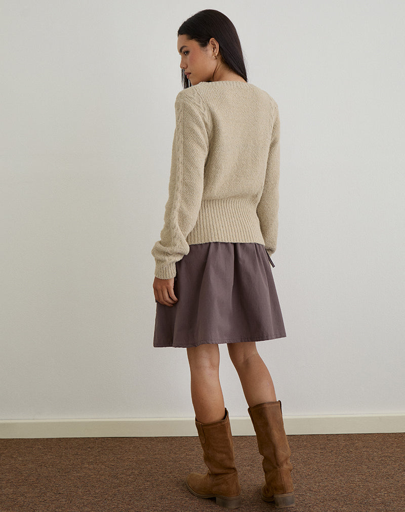Immagine del cardigan Anitra in maglia a cavi beige