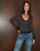 Immagine di Annora Top a maniche lunghe in lurex a righe oro