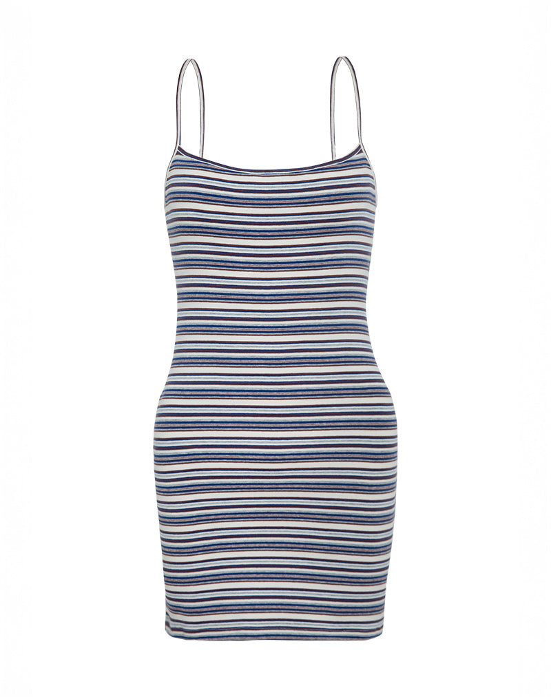 Immagine di Anzhelina Mini Dress Strappy in Multi Blue Stripe