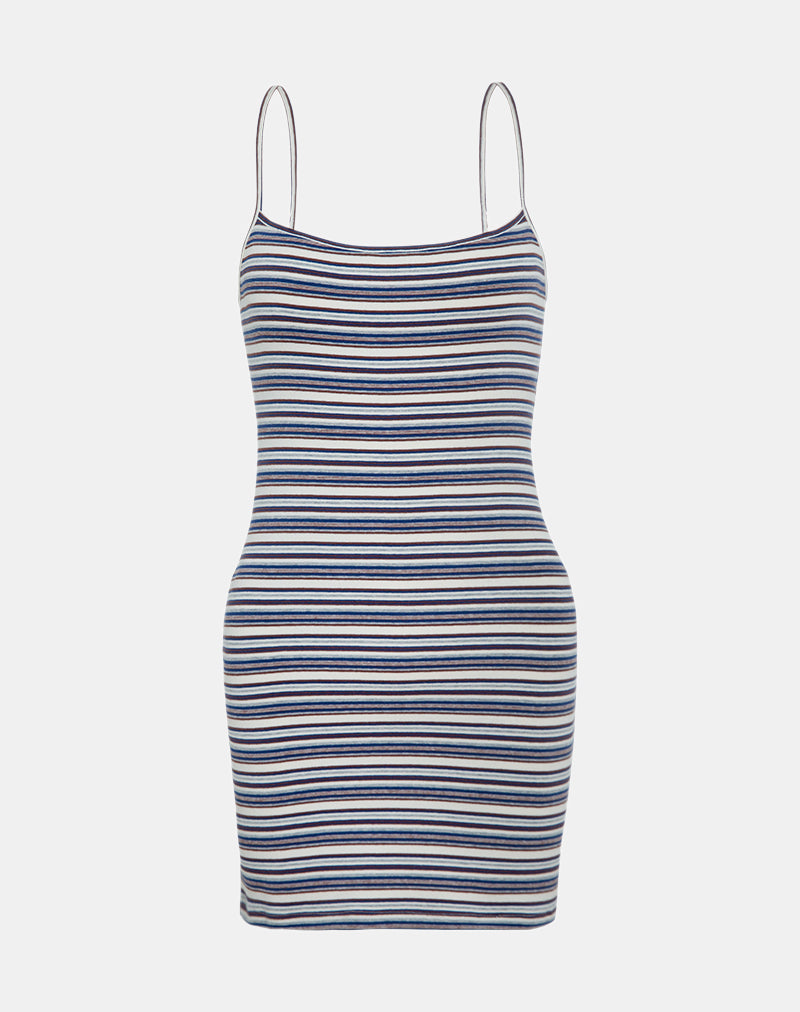 Immagine di Anzhelina Mini Dress Strappy in Multi Blue Stripe