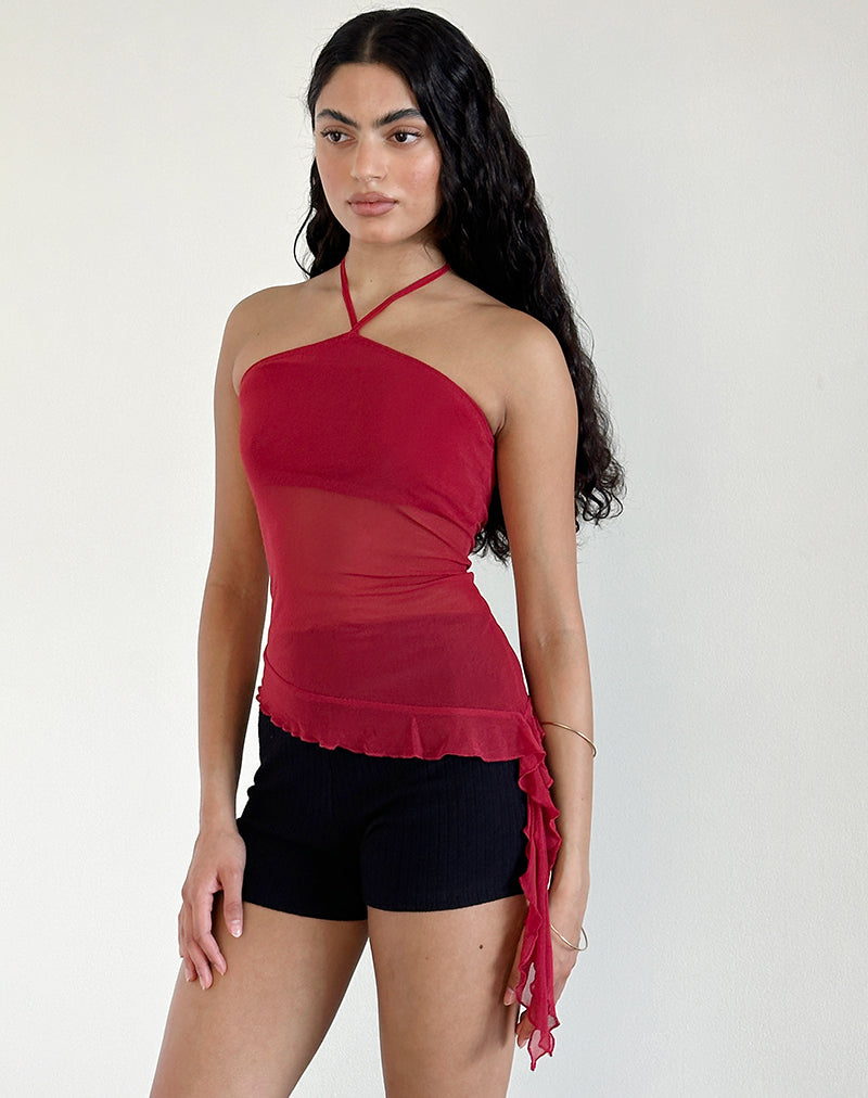 Immagine del top Arabella con scollo a mezzaluna in rete Cherry