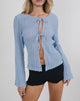 Immagine di Araceli Tie Front Cardi in Crinkle Blue