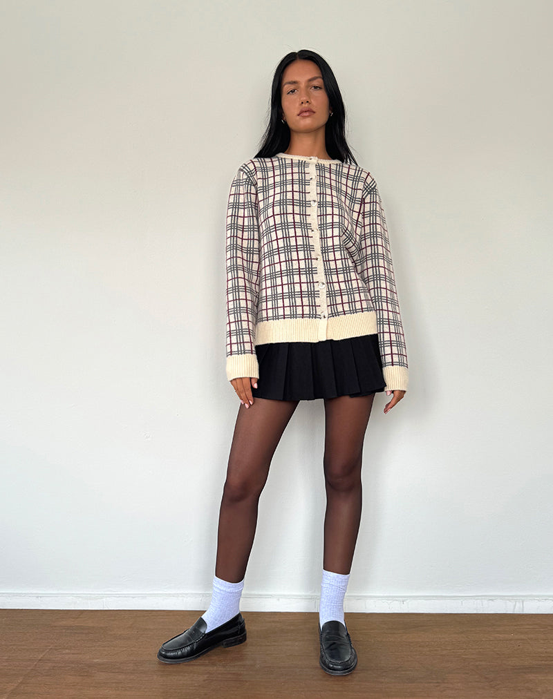 Immagine di Arlene Cardigan in maglia a quadri Crema