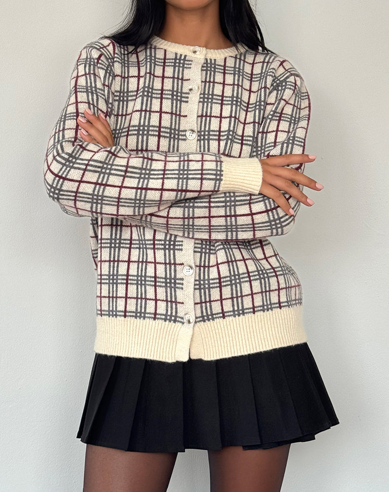 Immagine di Arlene Cardigan in maglia a quadri Crema