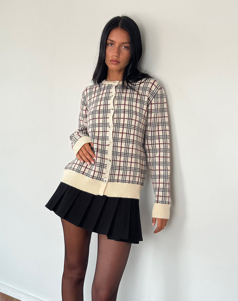 Arlene Cardigan in maglia a quadri Crema