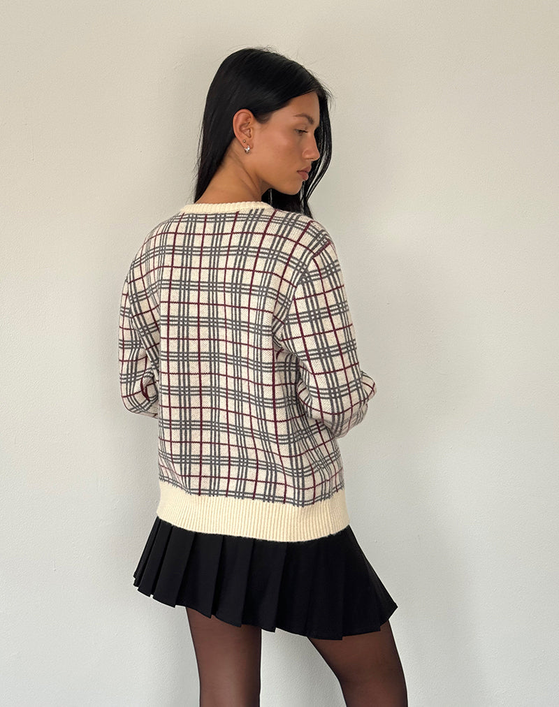Immagine di Arlene Cardigan in maglia a quadri Crema